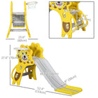Qaba Indoor 3-in-1 Toddler Climber Slide with Basketball Hoop - Yellow-Crafted from safe PE material with an anti-slip texture for enhanced safety and stability 