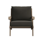 Modway Saratoga Outdoor Teak Wood Chair and Ottoman Set - Flint Grey-9