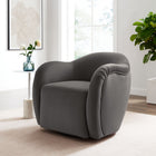 Modway Compose Performance Velvet Swivel Armchair - Storm Grey-360° Rotation