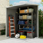 Outsunny 4 x 5FT Lean to Outdoor Storage Shed with Floor-A ventilation window keeps the interior dry and fresh, while a transparent window allows natural light in

