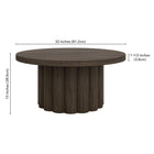 Hudson&Canal Olie Round Fluted Coffee Table - 32" W - Brown Oak-Features easy assembly
