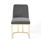 Modway Amplify Sled Base Performance Velvet Dining Chairs - Gold/Grey - 2 Pack-9