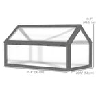 Outsunny Wooden Cold Frame Greenhouse with Openable Top - Grey- Clear polycarbonate panels allow maximum light transmission while retaining  heat
 