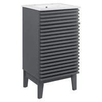 Modway Render 18" Bathroom Vanity Cabinet - Grey/White-Mid-Century Modern Style