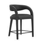Modway Pinnacle Vegan Leather Counter Stool - Black Black - Set of 2-Assembly Required