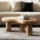 Modway Elowen Indoor/Outdoor Patio Textured Faux Travertine Coffee Table - Travertine-Non-Marking Levelers