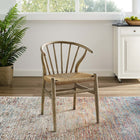 Modway Flourish Spindle Wood Dining Side Chair - Grey-Solid Hardwood Frame