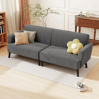 HOMCOM Modern 3 Seater Corduroy Sofa Couch with Rubberwood Legs - Grey-Easy assembly required