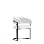 Manhattan Comfort Augusta 23.6" Modern Leatherette Upholstered Dining Chair - White-Modern Dining Chair with Backrest for Dining Room and Home Office Use