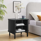 Modway Cadence Open Nightstand - Black-Fluted Sides