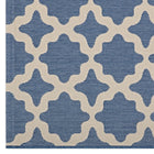 Modway Cerelia Moroccan Trellis Indoor/Outdoor Area Rug - 5 ft W x 8 ft L - Blue/Beige-100% Soft Polypropylene