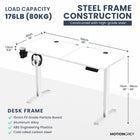 MotionGrey Ergo2 Adjustable Electric Standing Desk with Memory Settings - 55" x 24" - White Top - White Frame-Extended Height Range - The standing desk features an extended height range. The MG keypad can set preferred sitting and standing heights, simply press the saved setting to return to that position.
