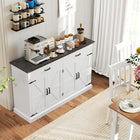 HOMCOM Farmhouse 55.1" L Sideboard Buffet Cabinet - White-Two drawers and two cabinets keep top tidy and clean