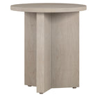 Hudson&Canal Anders 20"W Round Side Table - Alder White-Tabletop features a weight capacity of 25 lbs