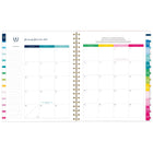AT-A-GLANCE 2027 Emily Ley Simplified Large Weekly/ Monthly Planner - 11-1/4" x 9" - Happy Stripe - Bilingual-One month per two page spread has unruled daily blocks, a lined to-do section, a “simplicity tip” to help you plan and a tab for easy navigation