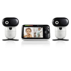 Motorola PIP1510 Connect Wi-Fi Video Motorized Smart Baby Monitor - White - 2 Camera Set-Split-Screen Viewing - Keep an eye on two rooms at the same time using the clever split-screen viewing feature