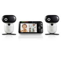 Motorola PIP1510 Connect Wi-Fi Video Motorized Smart Baby Monitor - White - 2 Camera Set-Split-Screen Viewing - Keep an eye on two rooms at the same time using the clever split-screen viewing feature