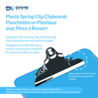 Davis Group Transparent Plastic Clipboards with Standard Metal Clip - 9" W x 12" H - Assorted Fashion Colours - 6 Pack-Clipboards feature a durable metal clip
