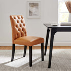 Modway Duchess Button Tufted Vegan Leather Dining Chair - Tan-Dense Foam Padding