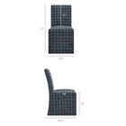 Modway Aster Linen Cotton Blend Slipcovered Dining Chairs - Denim Windowpane Check - 2 Pack-Slipcovered Parsons Design