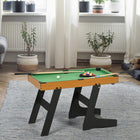 Soozier 38" Folding Mini Pool Table Set Tabletop Billiards Game with Cues-Bumper cushions allow ricochets that resemble a real table