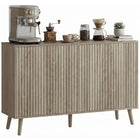 HOMCOM 47.2" L Sideboard Buffet Cabinet with Storage - Light Grey-Two cabinets with three-level adjustable shelves for flexible and ample storage