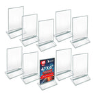Azar Desktop/Countertop Top/Side Loading Acrylic Card Holder - Clear - 10 Pack (152792-SLV-10PK)-Frame material: acrylic
