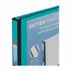 Staples Better Binder - 1/2" - Teal-D-rings close tightly to allow pages to turn easily
