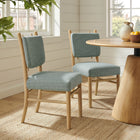 Modway Mauden Striped Dining Side Chairs - Spa Blue Stripe - 2 Pack-Removable Back Cushion