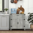 HOMCOM 29.9" L Sideboard Buffet Cabinet - Grey-Can be placed in your kitchen, dining room, living room, or entryway