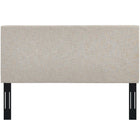 Modway Taylor Upholstered Linen Fabric Full/Queen Headboard - Beige-Black-Stained Poplar Wood Posts