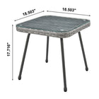 Manhattan Comfort Cannes Modern Patio 2-Person Seating Group 3-Piece Set with End Table - Grey/Cream-End Table Includes 5MM Removeable Tempered Glass Top