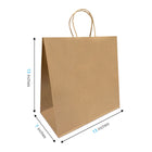 Reliabag Paper Bags - Twist Handles - 13" W x 7" D x 13" H - Kraft - 100 Pack-Re-enforced Twisted Twine Handles