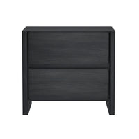 Manhattan Comfort Linda 24" Modern 2-Drawer Nightstand - Charcoal Grey-Modern Nightstand Perfect for Bedroom