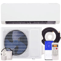HOMCOM 18000 BTU Wifi Enabled Mini Split Air Conditioner - White-Powerful 18000 BTU cooling and heating for up to 1,250 sq. ft