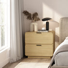 Manhattan Comfort Chrystie Contemporary Modern 2-Piece Dresser and Nightstand Set - Natural-Perfect for bedside storage, lamps, decor display, and everyday organization throughout the bedroom