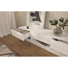 Nexera Rustik 72" TV Stand With 3-Drawers - White-Top quality melamine finish, which is scratch, stain and water-resistant for your every day purpose