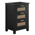 Modway Dixie 24" Solid Wood Bathroom Vanity Cabinet - Black-Solid Mahogany Wood