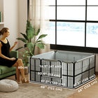 PawHut Dog Whelping Box for Medium/Large Dogs - 48" L x 48" W x 23,6" H-Steel construction features a door for mother's easy access, isolating puppies