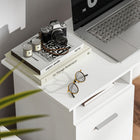 HOMCOM 39.4" Computer Desk with Storage - White-Assembly required