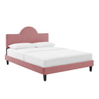 Modway Soleil Performance Velvet King Bed - Dusty Rose-Stain-Resistant Performance Velvet