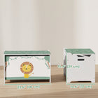 Qaba Kids Storage Chest with Lid - Green-Safety hinges prevent sudden lid closure
