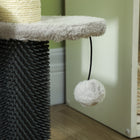 PawHut 20" 3-Step Stair Cat Tree Tower with Tickling Post - Light Grey-Covered with soft plush fabric for added comfort 