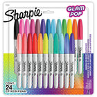 Sharpie Permanent Markers - Fine Point - Assorted Colours - 24 Pack-Sharpie permanent markers with ink that marks on paper, plastic, metal, and most other surfaces