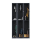 Ceha NH Series 2-Tier Locker with Front Hole Vents - Bank of 3 - Graphite Grey-Flexible storage solutions to fit your space