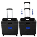 BAZIC Products Folding Cart on Wheels w/Lid Cover - 16" x 18" x 15" - Black/Gray-Durable tires