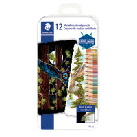 Staedtler Metallic Colour Pencils - Assorted - 12 Pack-Use alone or to add metallic accents to artwork done with other mediums