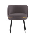 Manhattan Comfort Kaya 22.83" Modern Velvet Upholstered Dining Chair - Grey-Modern Dining Chair for Dining Room and Task Chair Usage