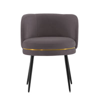 Manhattan Comfort Kaya 22.83" Modern Velvet Upholstered Dining Chair - Grey-Modern Dining Chair for Dining Room and Task Chair Usage