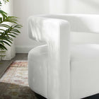 Modway Spin Cutaway Performance Velvet Swivel Armchair - White-Dense Foam Padding